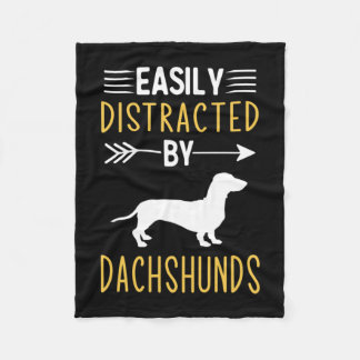 Easily Distracted By Dachshunds Fleece Blanket