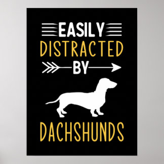 Easily Distracted By Dachshunds Poster