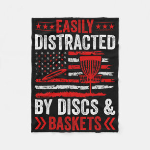 Easily Distracted By Discs And Skets  Fleece Blanket