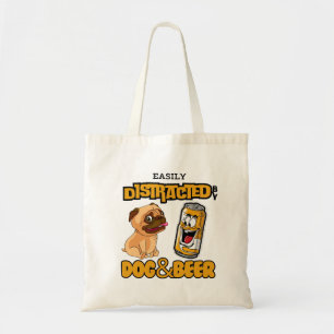 Easily Distracted by Dogs and Beer  Tote Bag