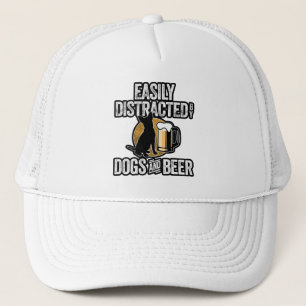 Easily Distracted by Dogs and Beer Trucker Hat