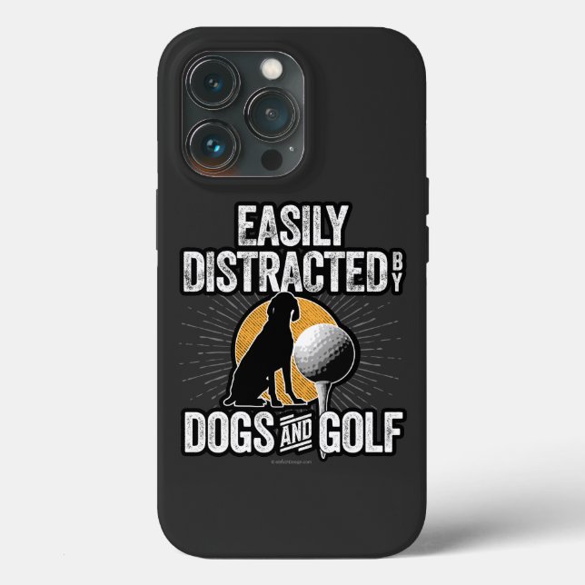 Easily Distracted by Dogs and Golf Case-Mate iPhon iPhone Case (Back)