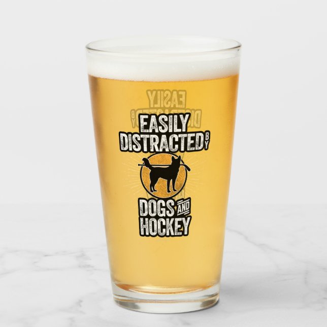 Easily Distracted by Dogs and Hockey Glass (Front Filled)