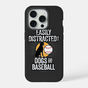 Easily Distracted by Dogs & Baseball iPhone 15 Pro Case