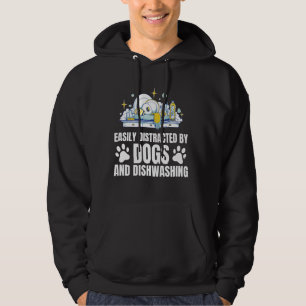 Easily Distracted By Dogs Kitchen Dishwasher Hoodie
