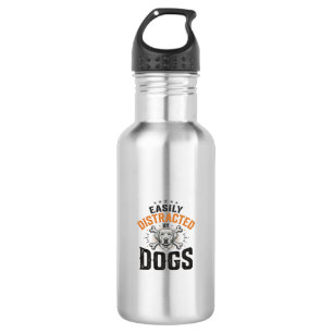 Easily Distracted By Dogs Vintage Dog Lover Design 532 Ml Water Bottle