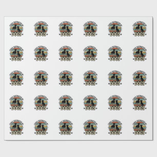 Easily Distracted by Dogs Vintage Silhouette Desig Wrapping Paper