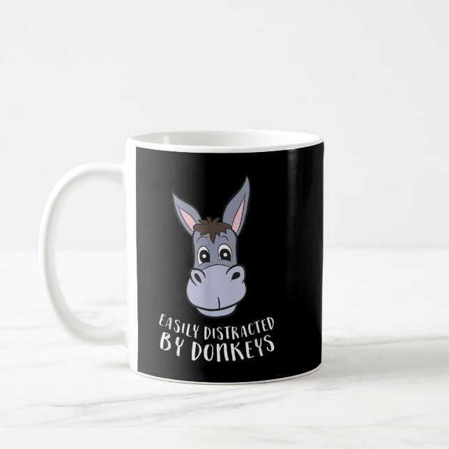 Easily Distracted By Donkeys Funny Donkey  Coffee Mug (Left)