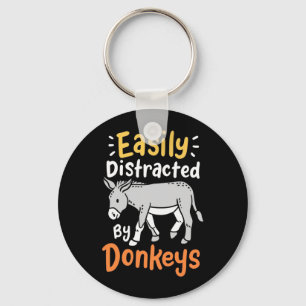 Easily Distracted By Donkeys Keychain