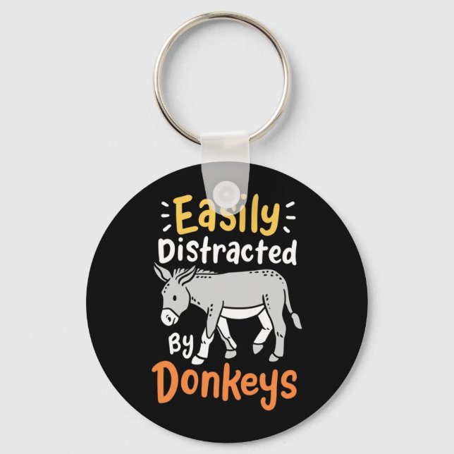 Easily Distracted By Donkeys Keychain (Front)