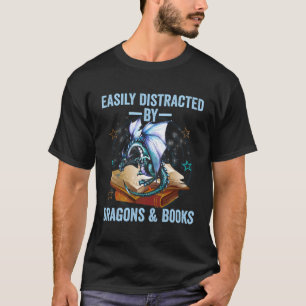 Easily Distracted By Dragons And Books Kids Men Wo T-Shirt