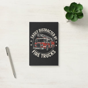 Easily Distracted By Fire Trucks Post-it Notes