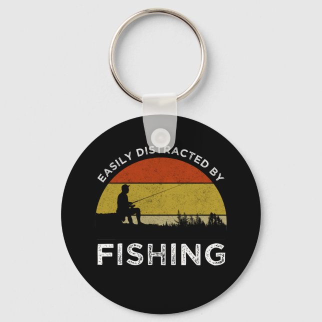Easily Distracted By Fishing Keychain (Front)