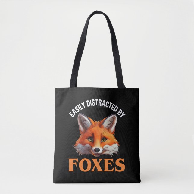 Easily Distracted By Foxes Tote Bag (Front)