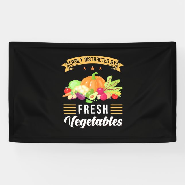 Easily Distracted By Fresh Vegetables Banner (Horizontal)