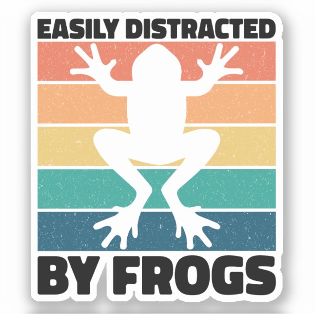 Easily Distracted By Frogs Lovers Colourful Design (Front)