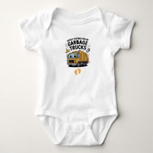 Easily Distracted by Garbage Trucks Natural Baby Bodysuit
