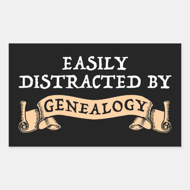 Easily Distracted By Genealogy Sticker (Front)