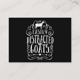 Easily Distracted By Goats Funny Goat Lover Gifts Business Card
