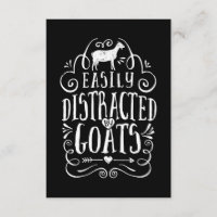 Easily Distracted By Goats Funny Goat Lover Gifts