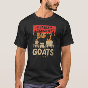 Easily distracted by Goats Harvest Farming Barn Ca T-Shirt