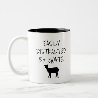 Easily Distracted By Goats Two-Tone Coffee Mug