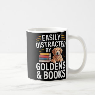 Easily Distracted By Goldens & Books - Golden Coffee Mug