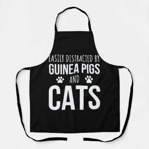 Easily Distracted By Guinea Pigs And Cats Apron