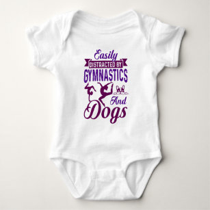 Easily Distracted By Gymnastics and Dogs Baby Bodysuit