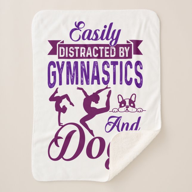 Easily Distracted By Gymnastics and Dogs Sherpa Blanket (Front)