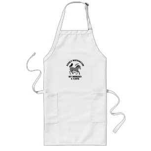 EASILY DISTRACTED BY HORSES & CATS LONG APRON