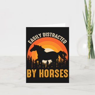 Easily Distracted By Horses Horseback Riding Card