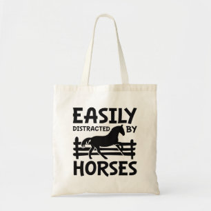 Easily Distracted By Horses Tote Bag