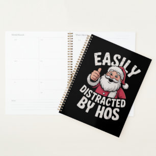 Easily Distracted by Hos Funny Christmas Party Planner