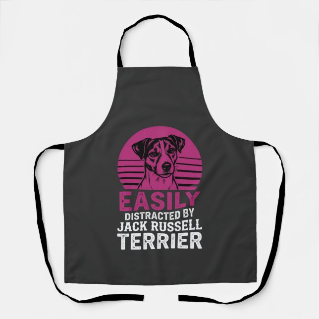 Easily Distracted By Jack Russell Terrier Apron (Front)