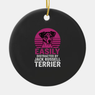 Easily Distracted By Jack Russell Terrier Ceramic Ornament