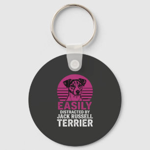 Easily Distracted By Jack Russell Terrier Keychain