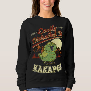 Easily distracted by Kakapos Night Parrot Kakapo Sweatshirt