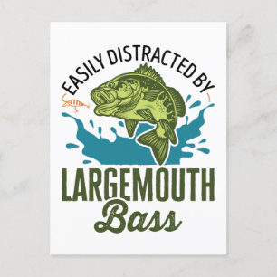 Easily Distracted by Large Mouth Bass Largemouth Postcard