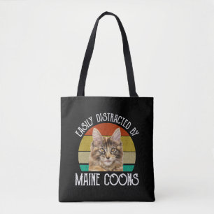 Easily Distracted By Maine Coons Tote Bag