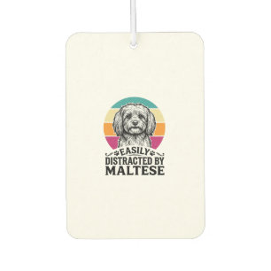 Easily Distracted By Maltese Vintage Dog Design_1 Air Freshener
