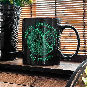 Easily Distracted By Maps, Cartography, Map Making Coffee Mug