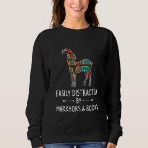 Easily Distracted By Markhors & Books Goat Kid Sweatshirt