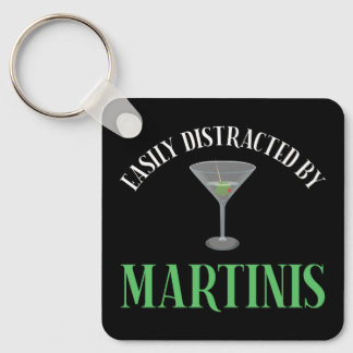 Easily Distracted By Martinis Keychain