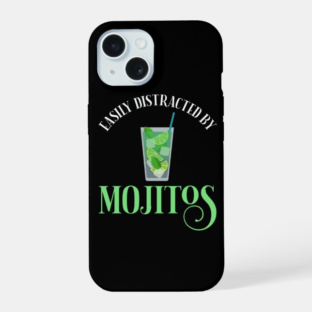 Easily Distracted By Mojitos iPhone 15 Case (Back)