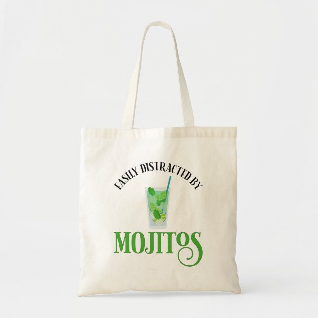 Easily Distracted By Mojitos Tote Bag (Front)