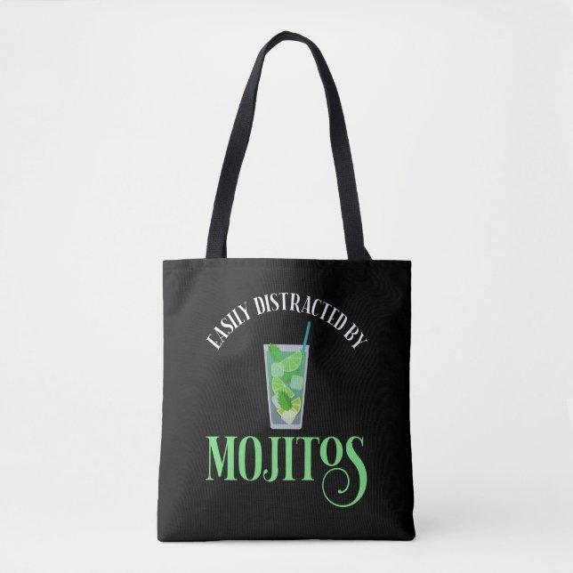 Easily Distracted By Mojitos Tote Bag (Front)