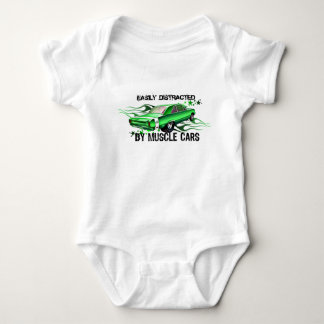 EASILY DISTRACTED By Muscle Cars Baby Bodysuit