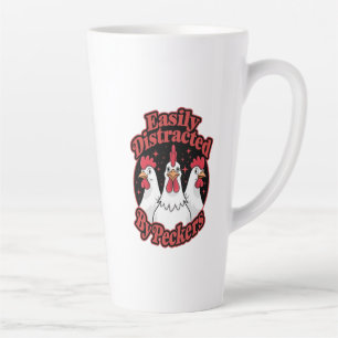 Easily Distracted by Peckers Latte Mug