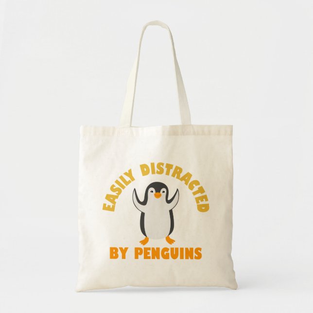 Easily Distracted By Penguins Tote Bag (Front)